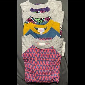 Lot of 4 LuLaRoe Sloan girls tops Size 10